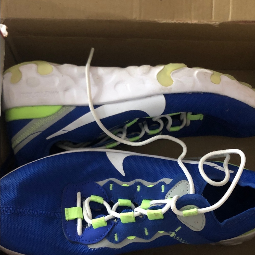 Nike Kids Blue and Lime Sneakers